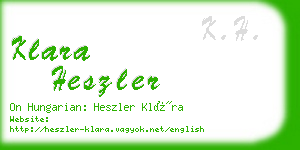 klara heszler business card